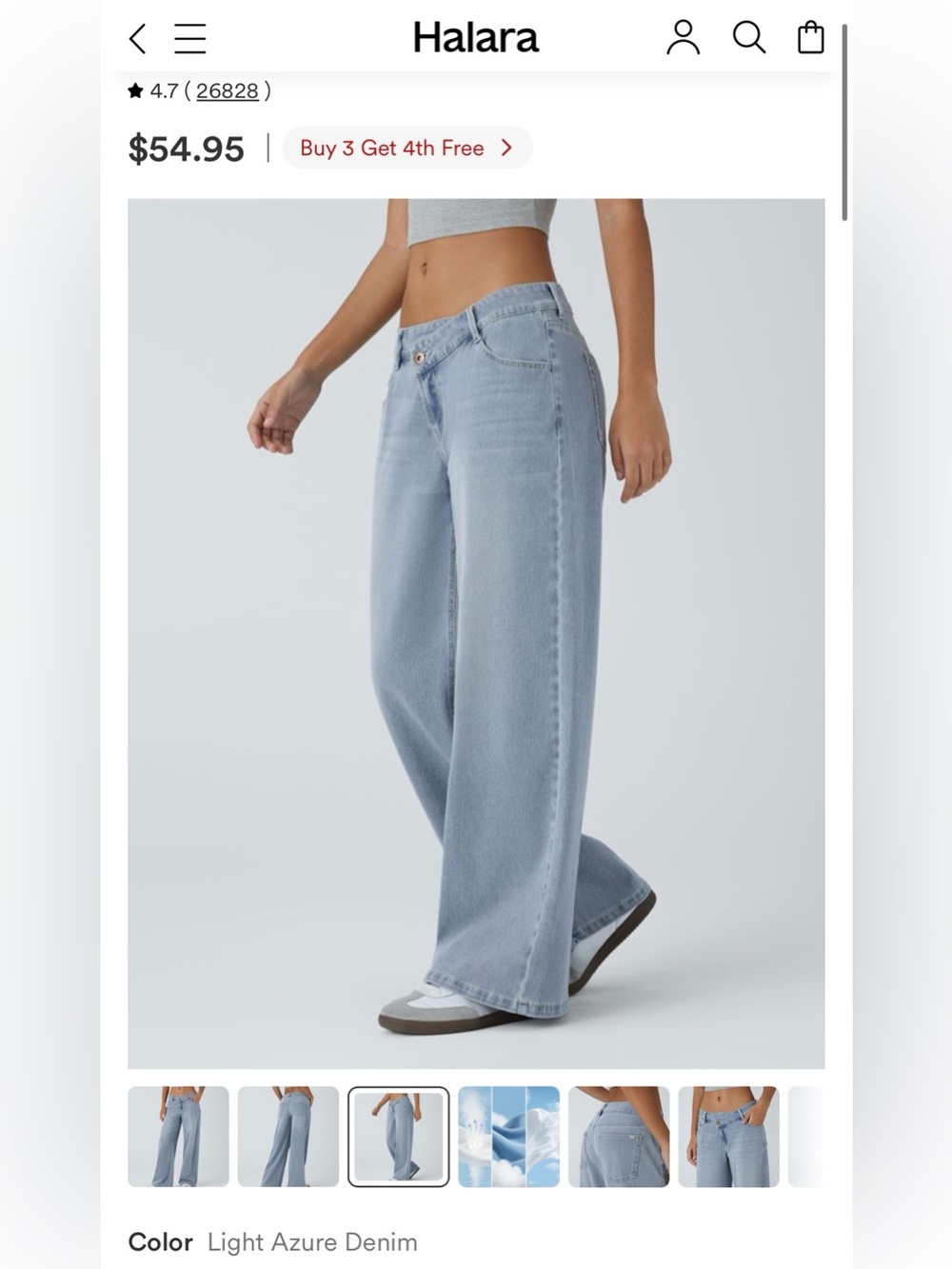HALARA Light Blue Straight-Leg Women's Jeans